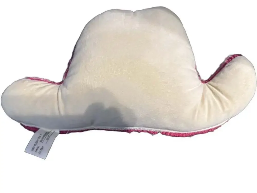 Cowboy Hat Wool Hook Pillow - PINK - ONE SIZE